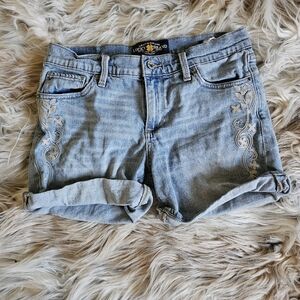 Lucky Brand Women's The Roll Up Blue Denim Shorts